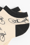 Medias tobilleras kakis con diseños de bicicletas