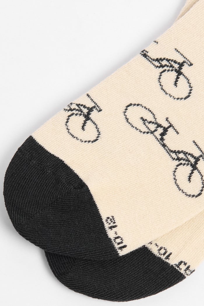 Medias tobilleras kakis con diseños de bicicletas