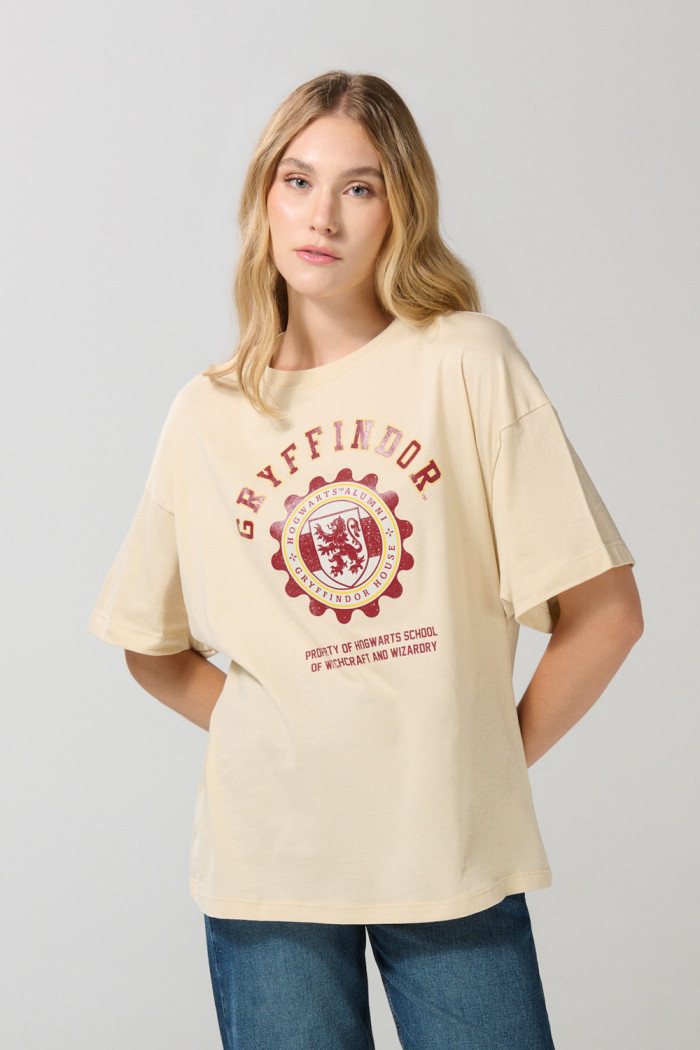 Camiseta oversize kaki cuello redondo de Harry Potter