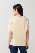 Camiseta cuello redondo kaki college en algodón