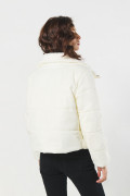 Chaqueta unicolor cuello alto acolchada con cremallera