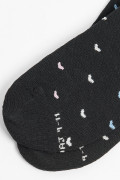 Medias azules intensas tobilleras con diseños de corazones