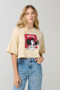 Camiseta de Mafalda oversize kaki crop top