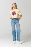 Camiseta de Mafalda oversize kaki crop top