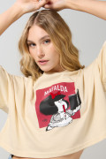 Camiseta de Mafalda oversize kaki crop top
