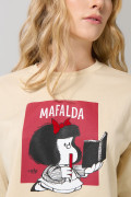 Camiseta de Mafalda oversize kaki crop top