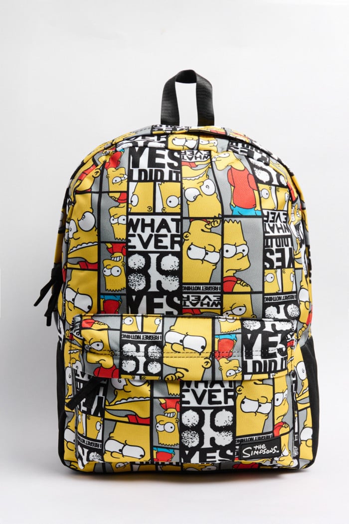 Maleta amarilla con diseños de Los Simpson y bolsillo