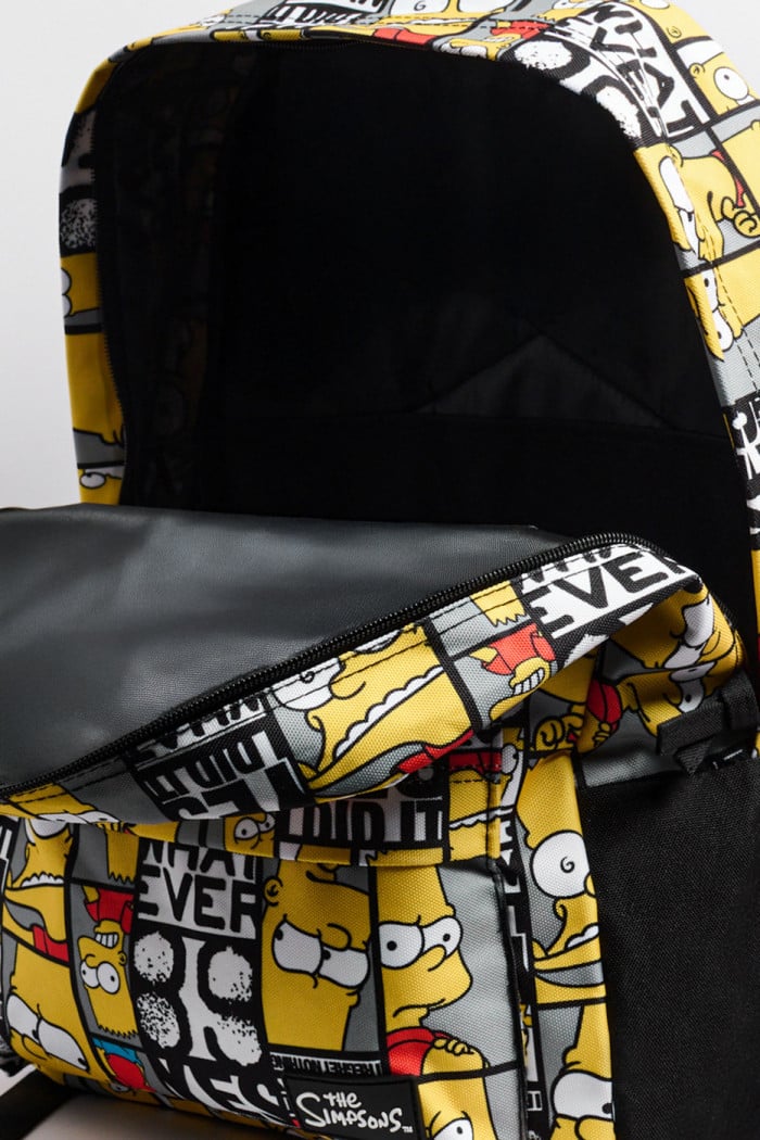 Maleta amarilla con diseños de Los Simpson y bolsillo