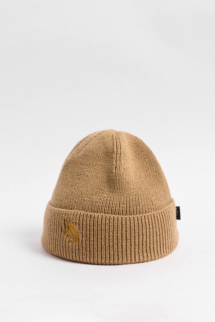 Gorro tejido kaki claro con bordado de Harry Potter