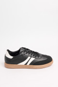 Tenis unicolores casuales con suelas planas y cordones