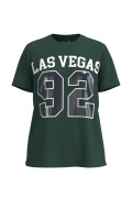 Camiseta manga corta unicolor con texto college de Las Vegas