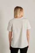 Camiseta unicolor con diseño college y cuello redondo