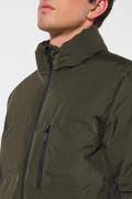 Chaqueta de textura acolchada unicolor con cuello alto