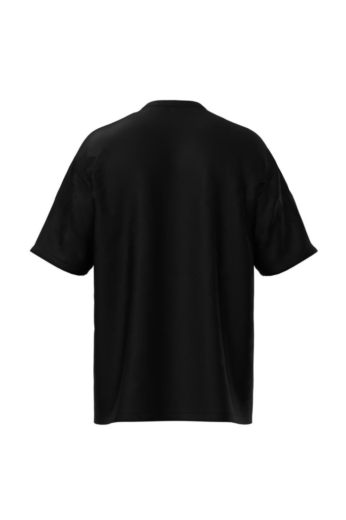 Camiseta unicolor oversize con diseño college de tenis