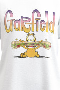 Camiseta unicolor con cuello redondo y diseño de Garfield