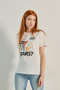 Camiseta manga corta unicolor con diseño de Escandalosos