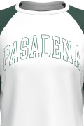 Camiseta manga ranglan larga unicolor con diseño college