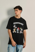 Camiseta oversize unicolor con arte de Animaniacs