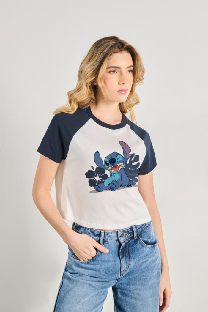 Camiseta ranglan manga corta de Stitch