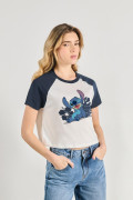 Camiseta ranglan manga corta de Stitch