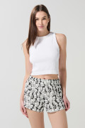 Short negro con estampados continuos de Los Simpson