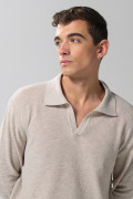 Suéter unicolor ajustado tejido con cuello polo