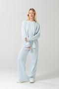 Buzo unicolor oversize con cuello redondo