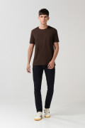 Jean azul intenso skinny con tiro bajo y cremallera