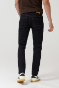 Jean azul intenso skinny con tiro bajo y cremallera
