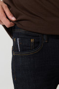 Jean azul intenso skinny con tiro bajo y cremallera