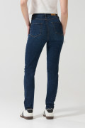 Jean jegging ajustado azul oscuro con tiro súper alto