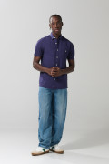 Camisa unicolor cuello sport collar con botones