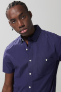 Camisa unicolor cuello sport collar con botones