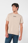 Camiseta con escultura artística kaki y manga corta
