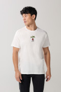 Camiseta manga corta crema con diseño de playa