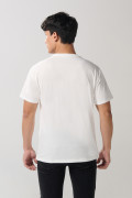 Camiseta manga corta crema con diseño de playa