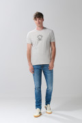 Camiseta college deportiva kaki con manga corta
