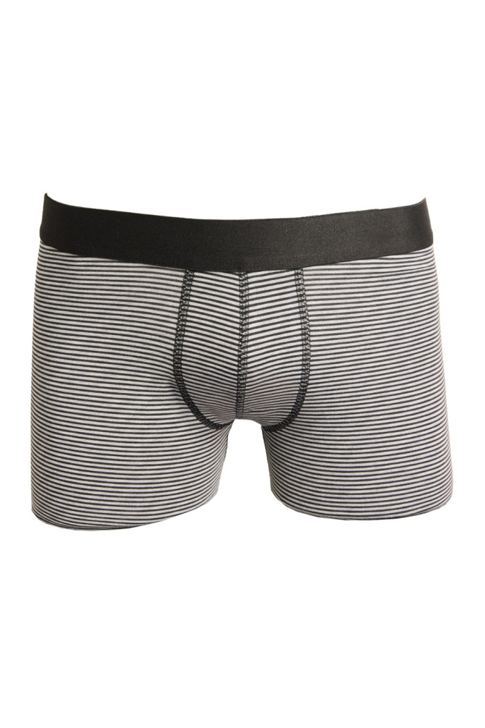 Bóxer a rayas midway brief-largo gris en algodón