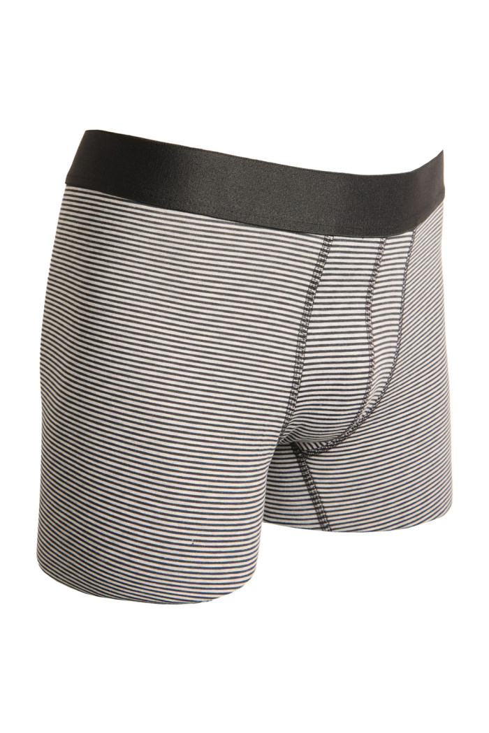 Bóxer a rayas midway brief-largo gris en algodón