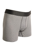 Bóxer a rayas midway brief-largo gris en algodón