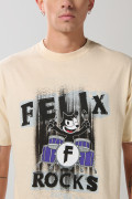Camiseta kaki clara de Félix el Gato con manga corta