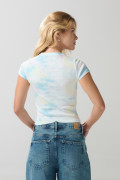 Camiseta crema tie dye de Lilo & Stitch manga corta
