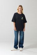 Camiseta oversize azul intensa manga corta de Snoopy