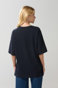 Camiseta oversize azul intensa manga corta de Snoopy