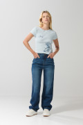 Camiseta azul clara cuello redondo de Tom y Jerry