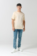 Camiseta cuello redondo kaki con arte de Joy Division
