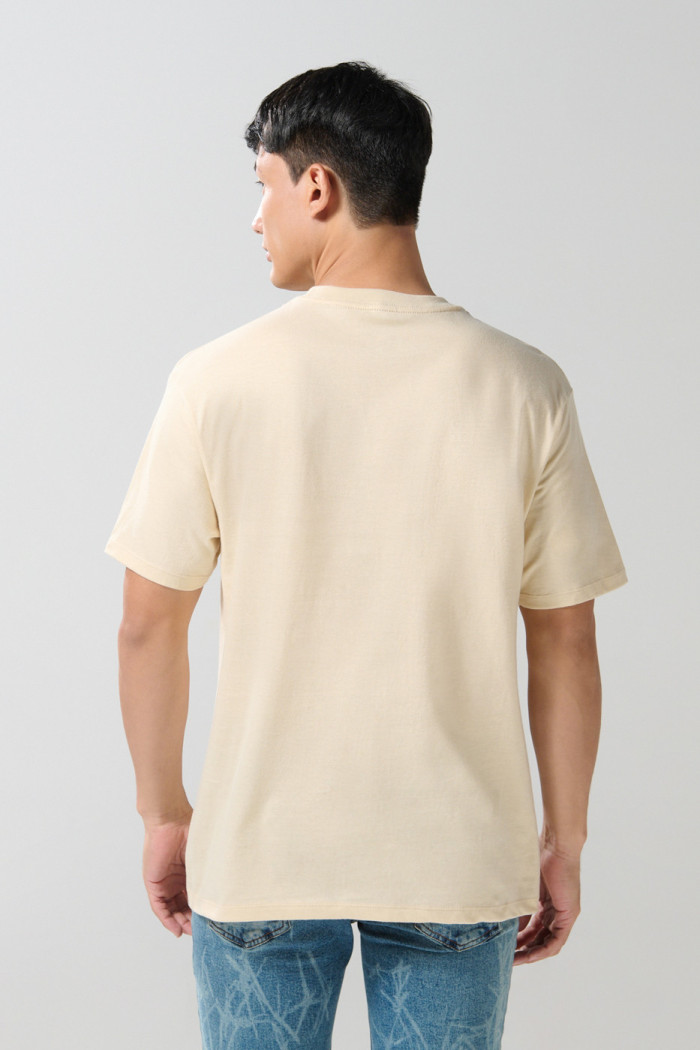 Camiseta cuello redondo kaki con arte de Joy Division