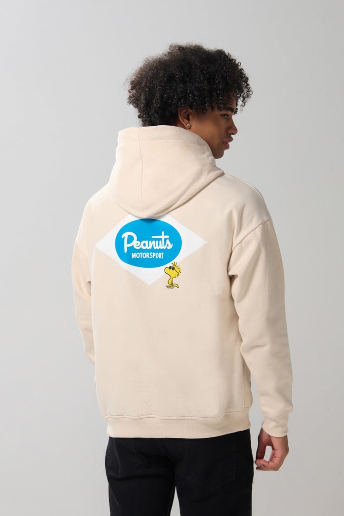 Buzo kaki con capota y diseños racer de Snoopy
