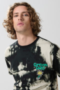 Camiseta verde tie dye de Green Day manga corta