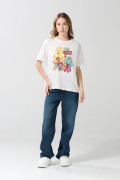Camiseta de Plaza Sésamo crema en algodón manga corta